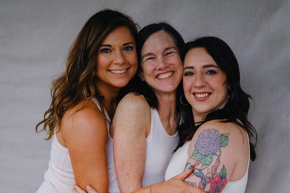 American cotton tanks in three sizes, ladies together.